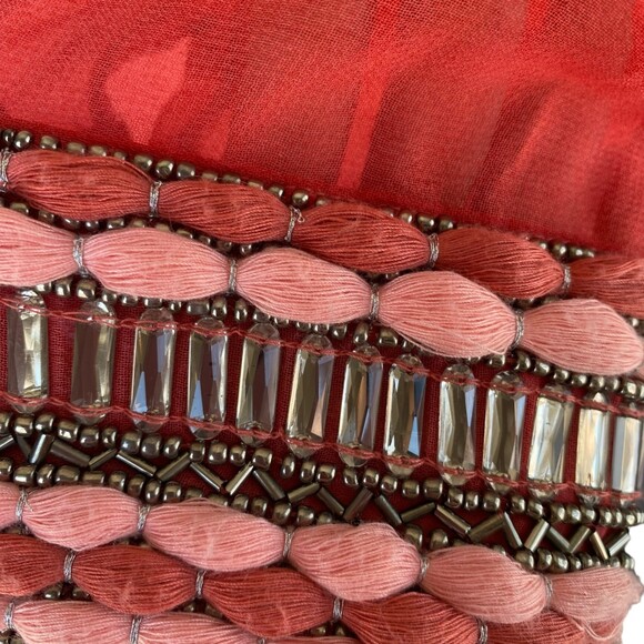 SOFT SURROUNDINGS Coral Pink Ombre V-Neck Long Sleeve Embellished Cuff X-Large - Picture 7 of 8